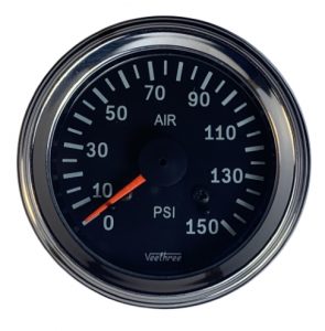 150 PSI Air Pressure Gauge Black Dial Chrome Bezel