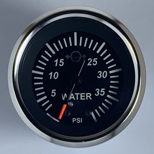 Water Pressure Gauge (Black Sterling) Marine - Veethree