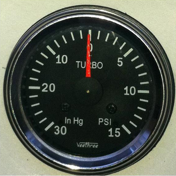 Boost/Vacuum Gauge (C/B) 15PSI with Tubing Kit Veethree